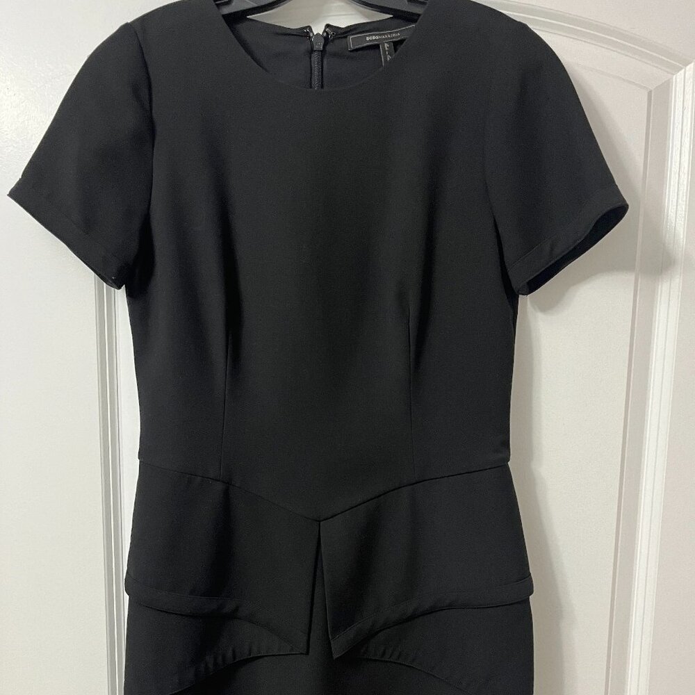 BCBG BLACK PEPLUM DRESS